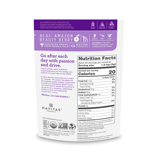 Navitas Naturals Organic Acai Powder Freeze Dried  (12x4 OZ)
